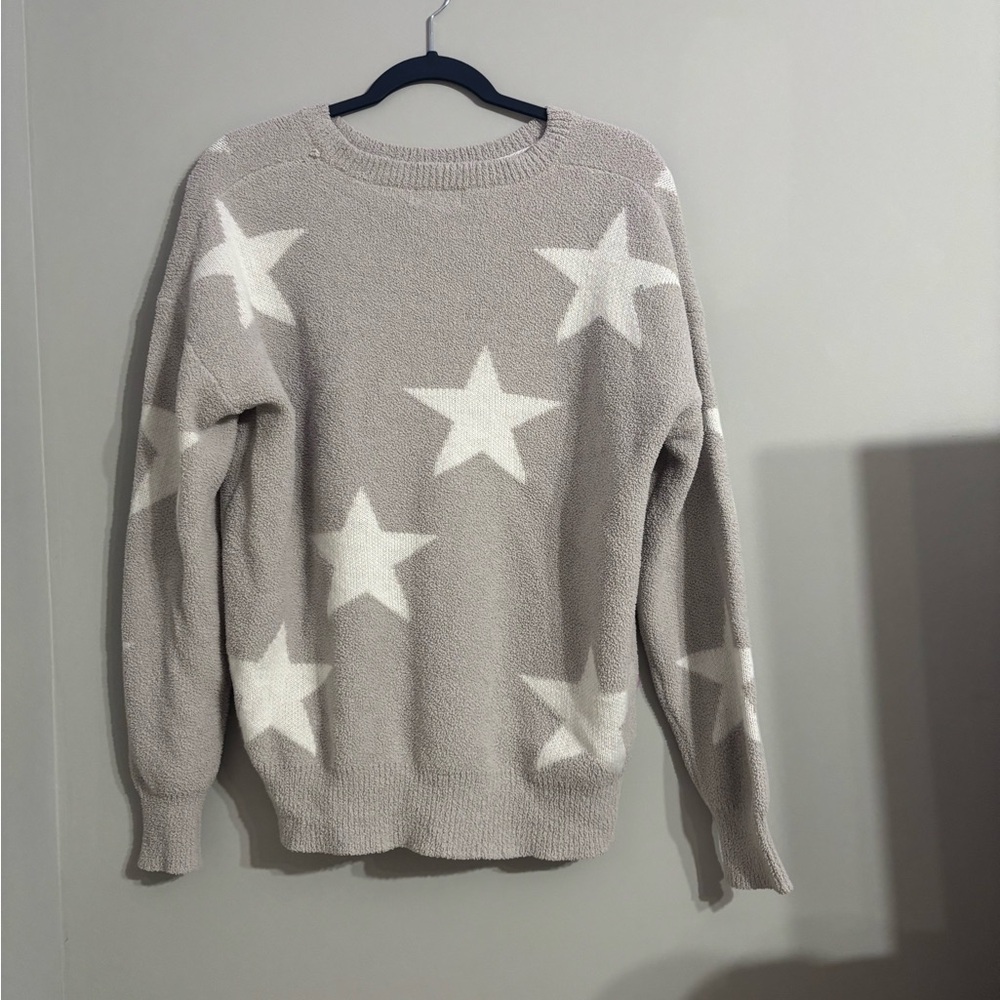 Gray Sweater with White Stars